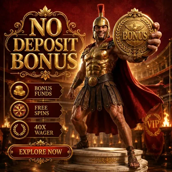 Campione vittorioso mostra medaglione bonus senza deposito all'arena dorata Casino Legiano