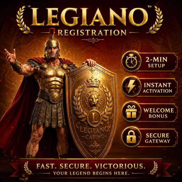Campione Legiano dà il benvenuto ai nuovi giocatori per registrarsi al portale Legiano sicuro